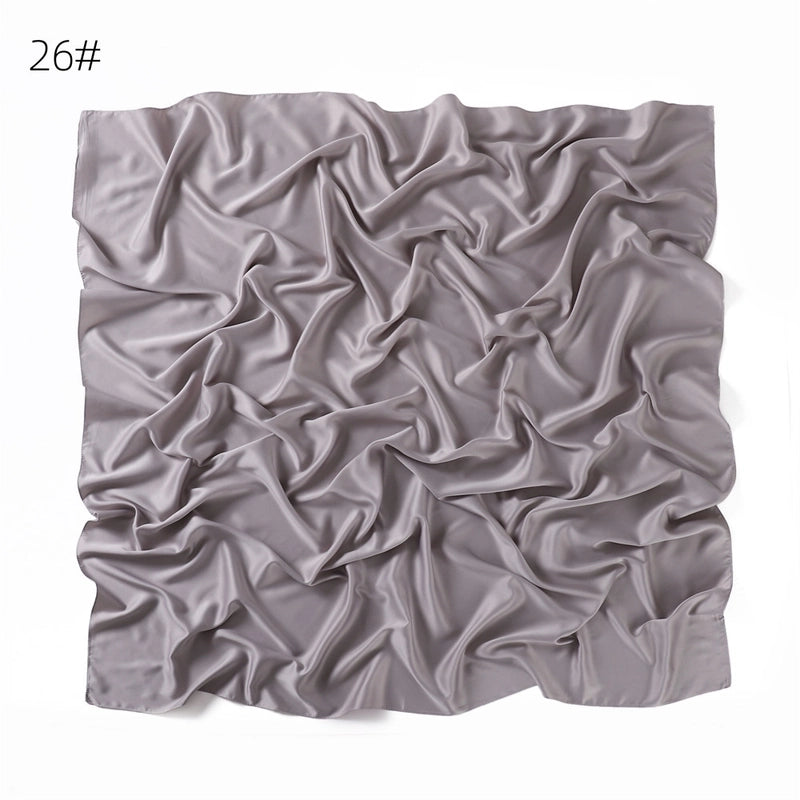 Women's Minimalist Solid Color Satin Silk Scarf