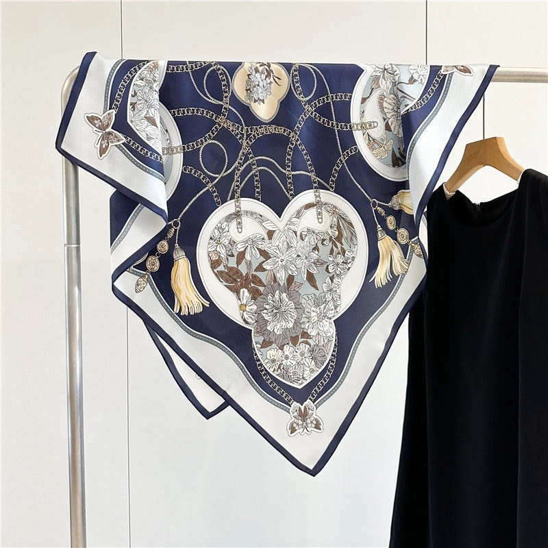 Women's Elegant Retro Printing Silk Silk Scarf