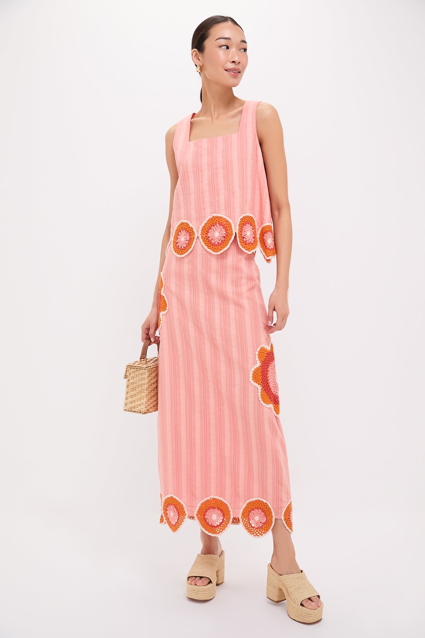 Coral Crochet Wells Skirt