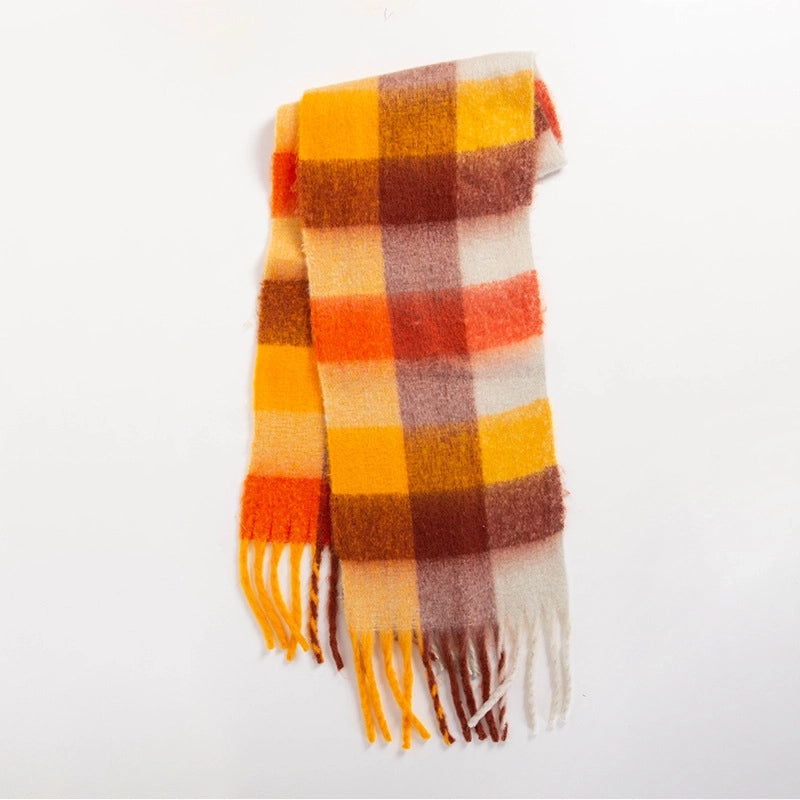 Women's Sweet Color Block Polyester Scarf