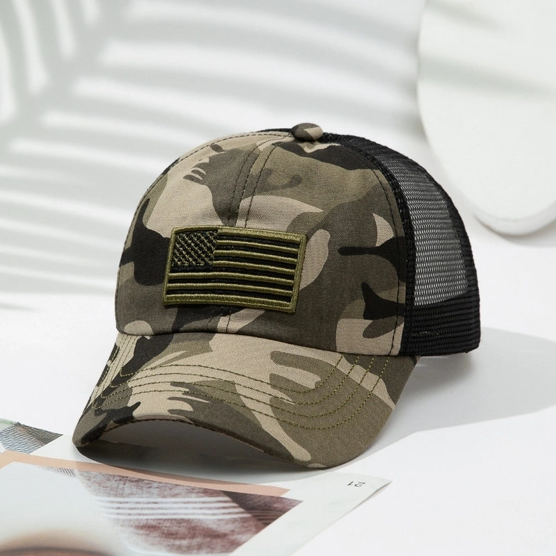 Unisex Embroidery Streetwear Geometric Embroidery Wide Eaves Curved Eaves Baseball Cap