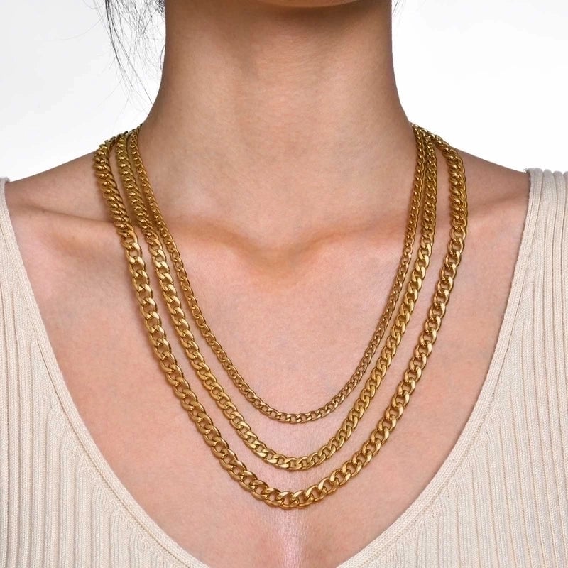 Minimalist Solid Color 201 Stainless Steel 304 Stainless Steel Gold Plated Plating Necklace