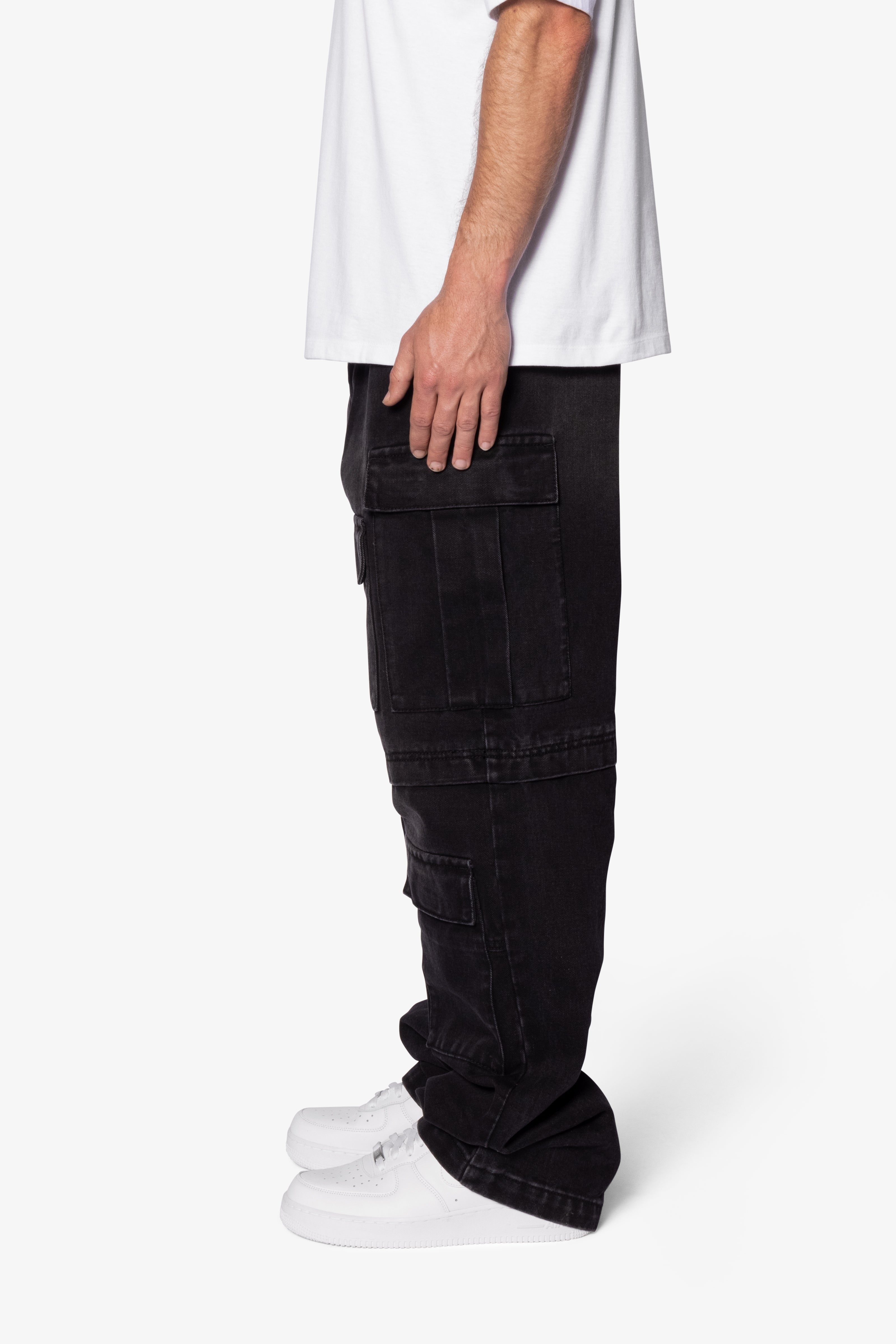 Ultra Baggy Dirty Rain Cargo Denim - Black