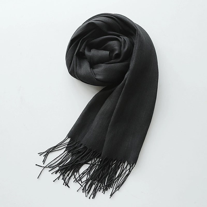 Unisex Minimalist Solid Color Polyester Scarf