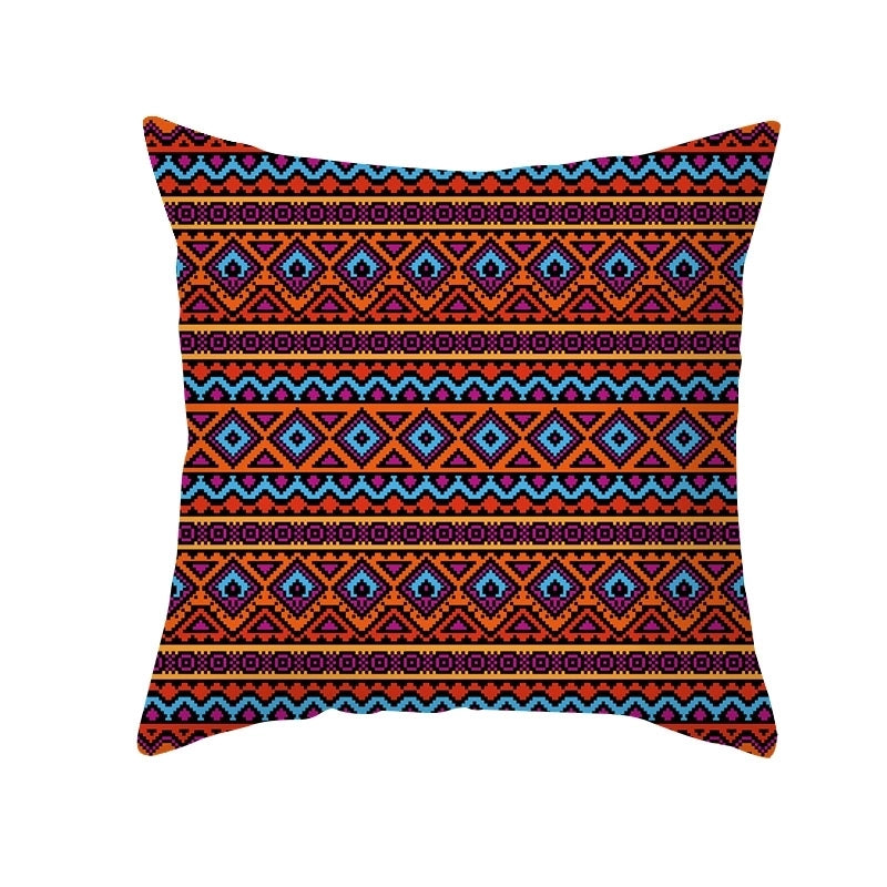 Ethnic Style Geometric Fibre Peach Skin Pillow Cases