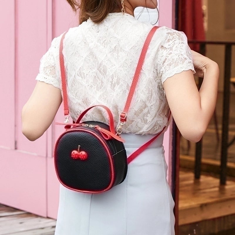 Women's Pu Leather Fruit Streetwear Oval Zipper Handbag