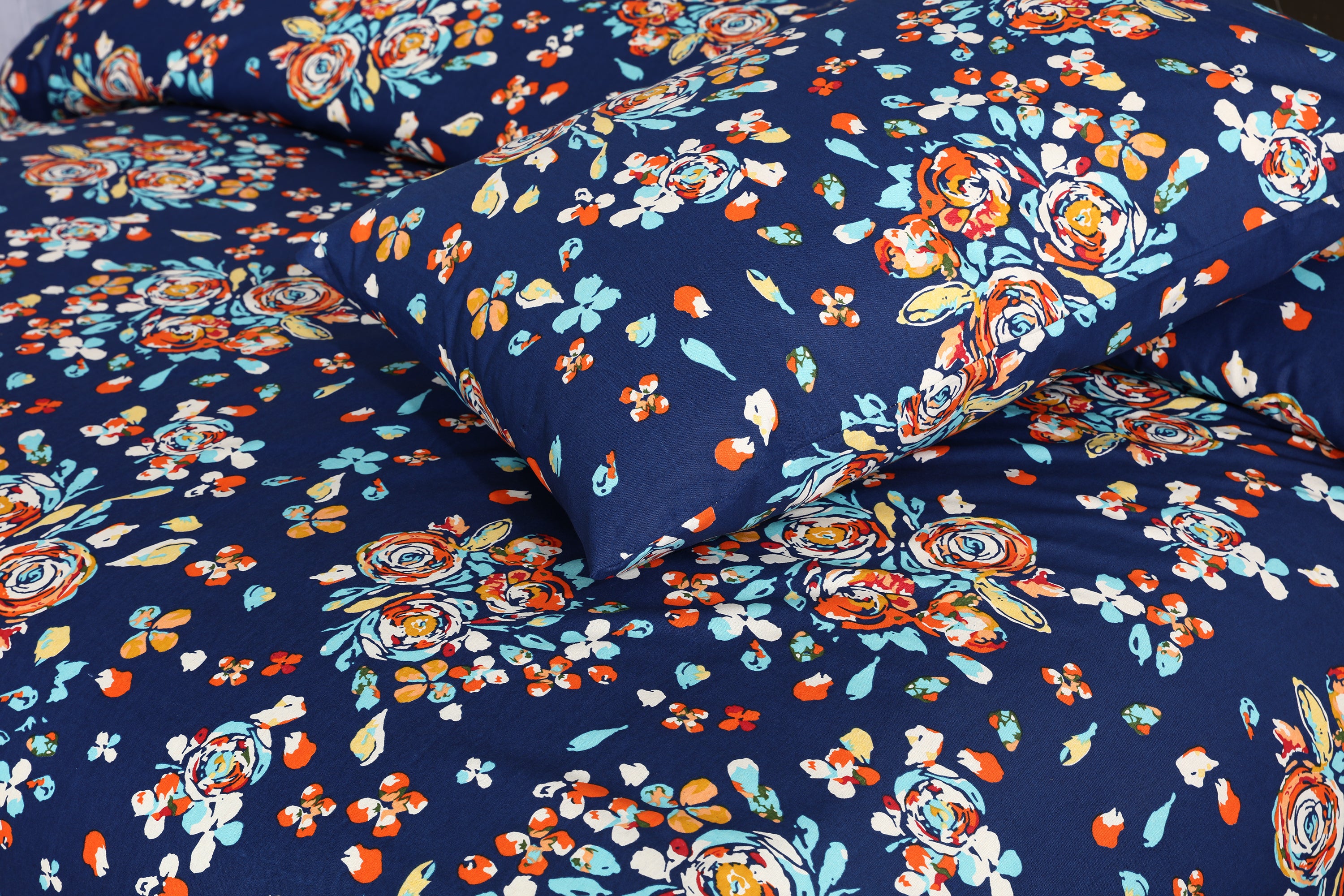 Navy Peony-Bed Sheet Set