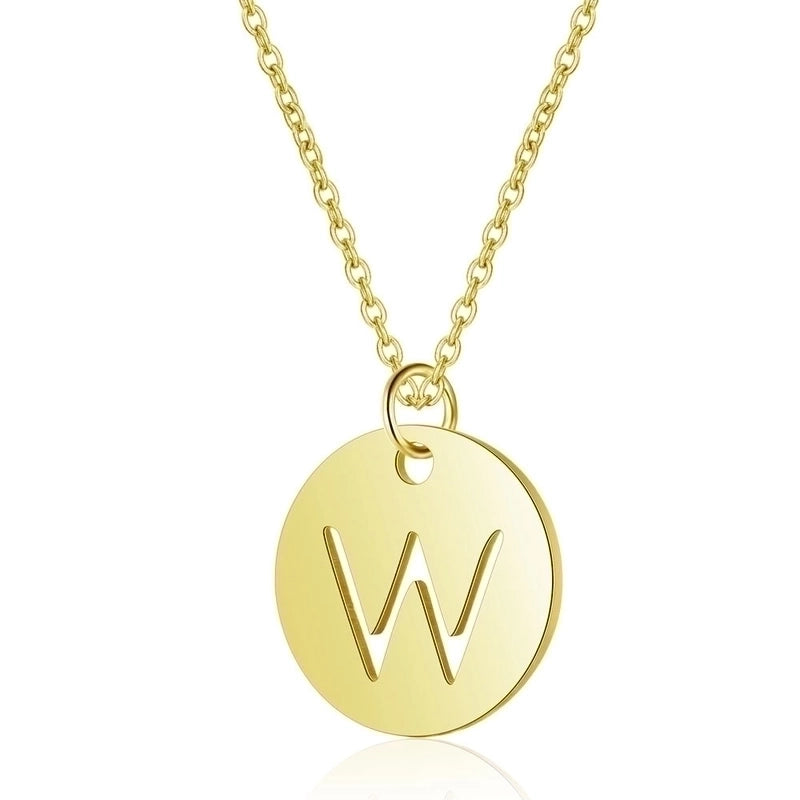 Minimalist Letter Stainless Steel Titanium Steel Plating Chain Gold Plated Pendant Necklace