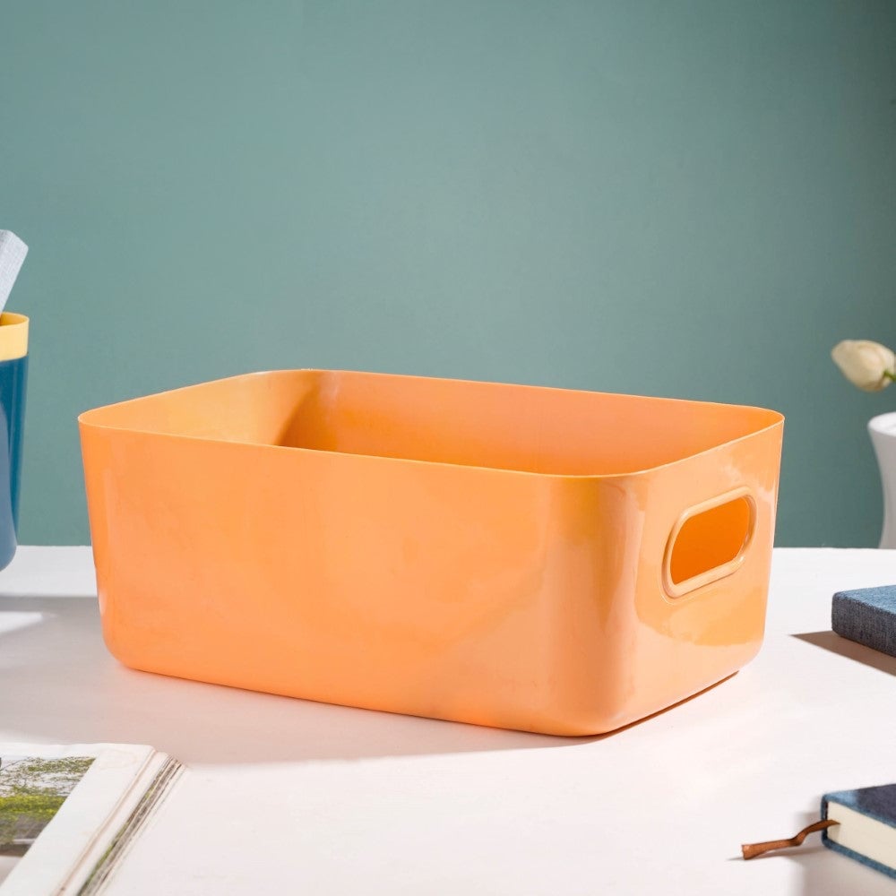 Multipurpose Storage Basket Orange Set Of 2 11 Inch