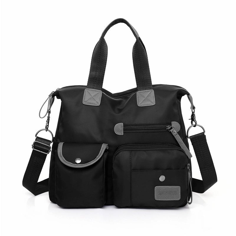 Women's Large Nylon Solid Color Basic Classic Style Sewing Thread Square Zipper Handbag Crossbody Bag