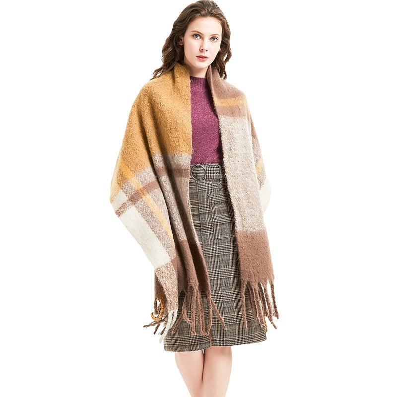 Women's Streetwear Lattice Polyester Tassel Scarf