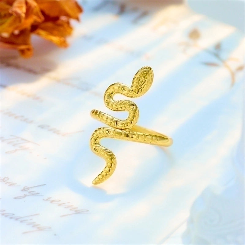 Basic Cross Star 304 Stainless Steel 18K Gold Plated Gold Plated Stainless Steel Rings