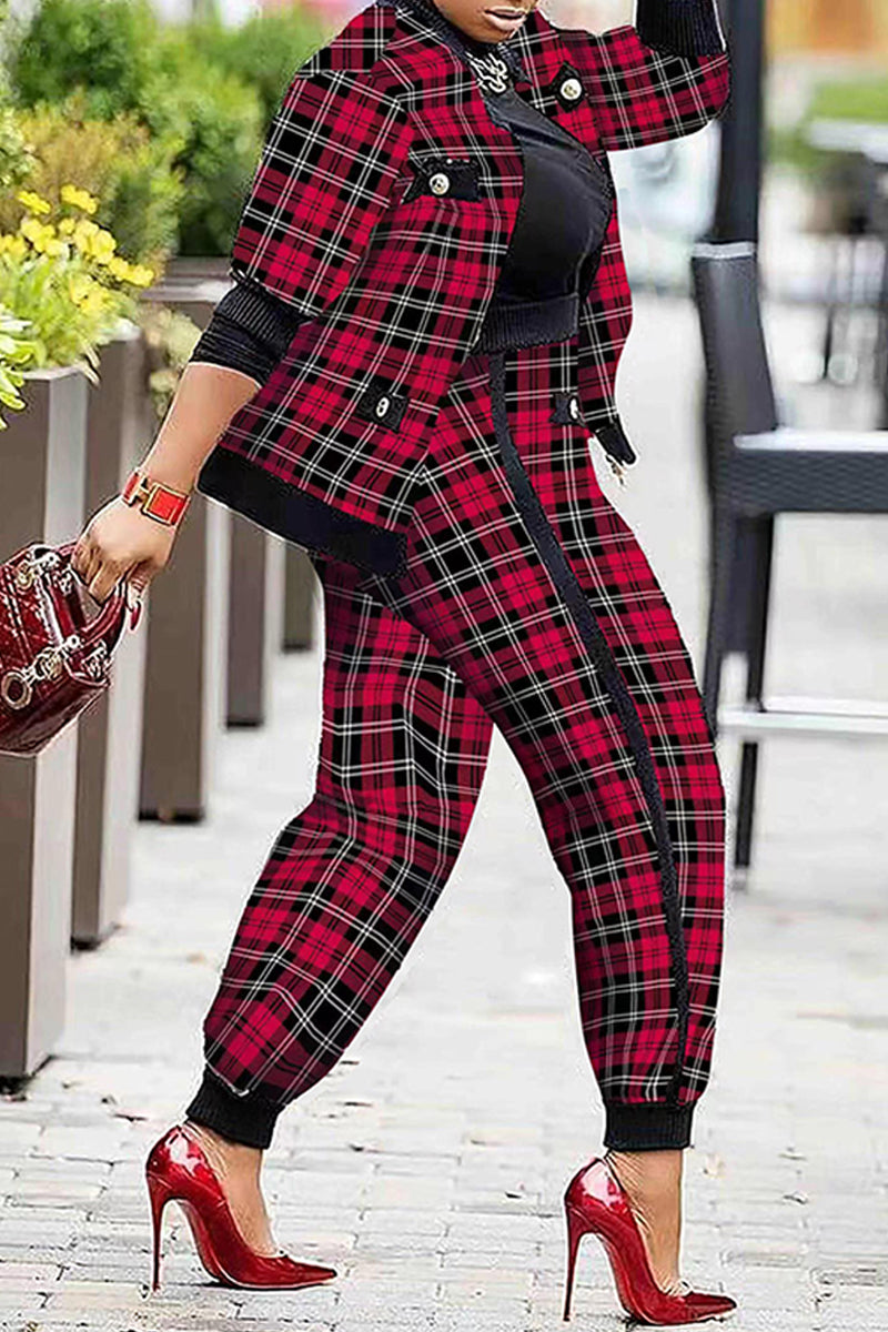 Fashion Casual Print Patchwork Long Sleeve Two Pieces
