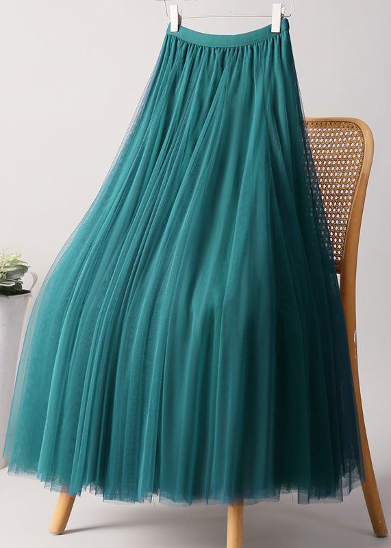 Loose Pink Elastic Waist Tulle A Line Skirts Summer