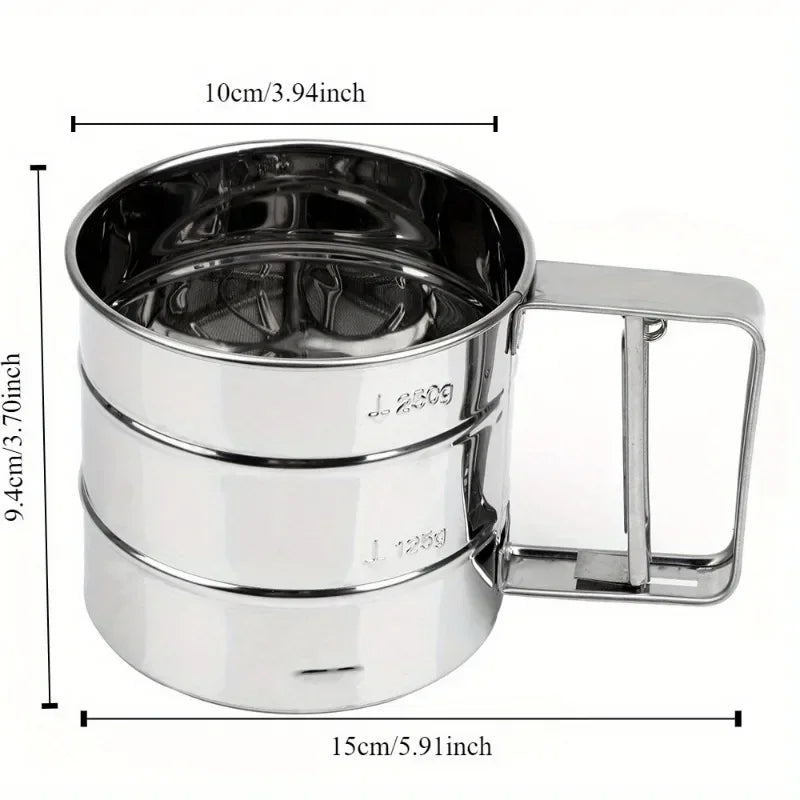 1PC New Handheld Flour Sieve. Semi-automatic.