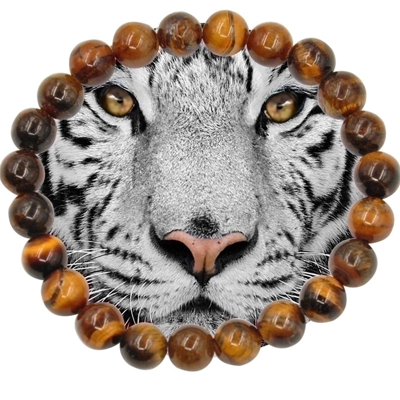 2 Pieces Natural Volcanic Stone Bracelet White Turquoise Jadeite Yellow Tiger Eye Beaded Bracelet