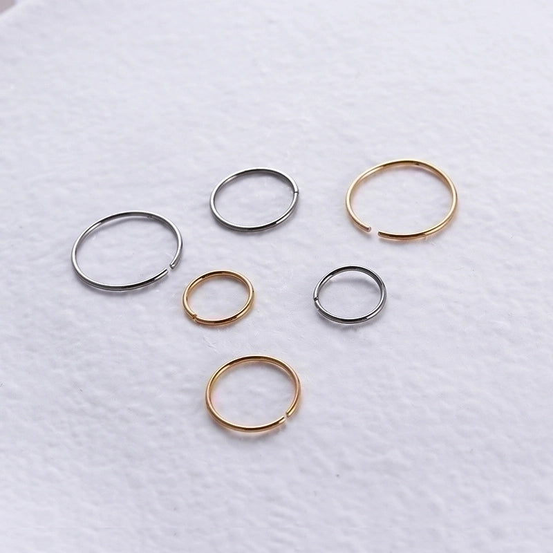 1 Piece Lip Rings Minimalist Geometric Pure Titanium Plating