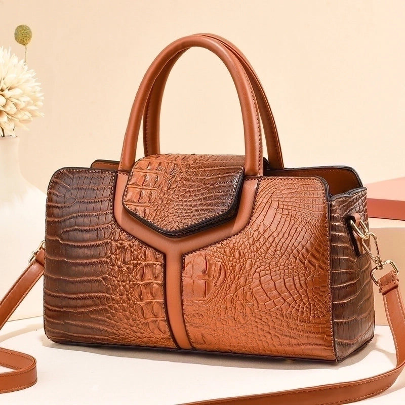 Women's Pu Leather Crocodile Vintage Style Streetwear Sewing Thread Pillow Shape Zipper Buckle Shoulder Bag Crossbody Bag Pillow Shape Bag