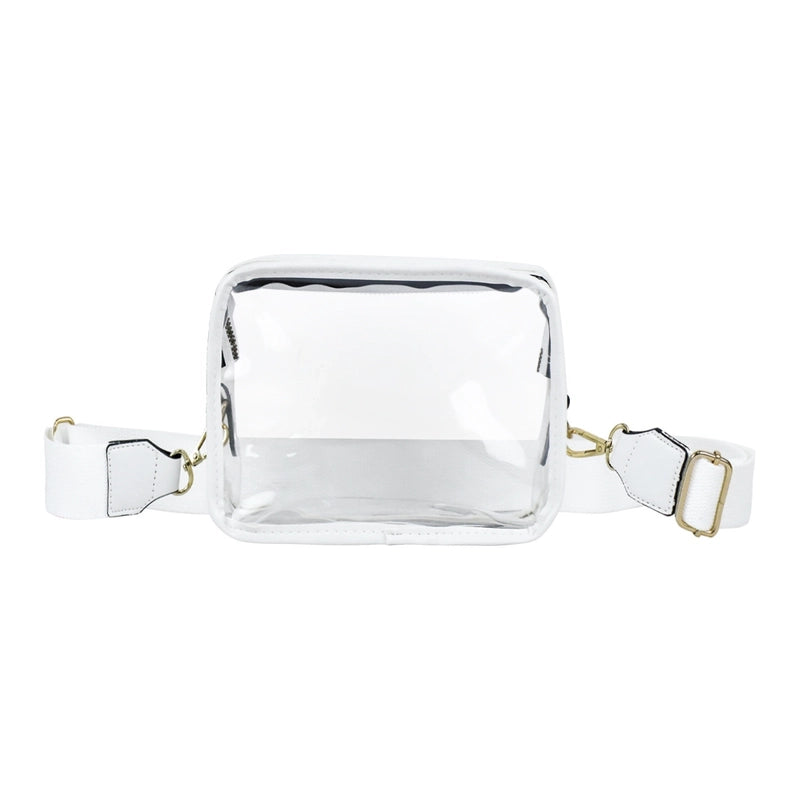 Women's Medium Pvc Solid Color Streetwear Transparent Square Zipper Crossbody Bag