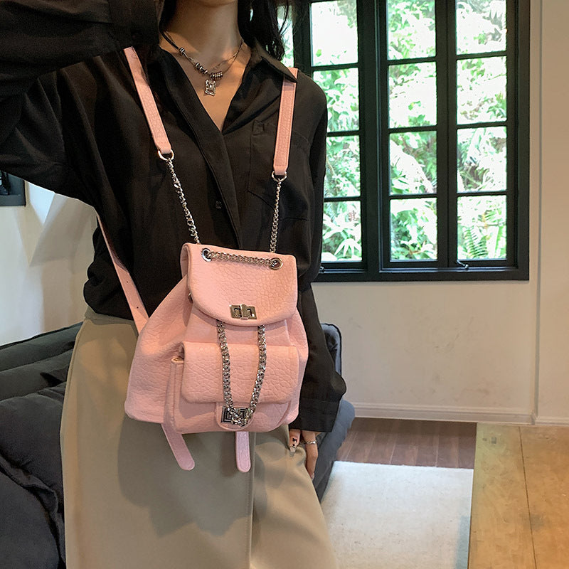 Diamond Pattern  Chain Small Backpack