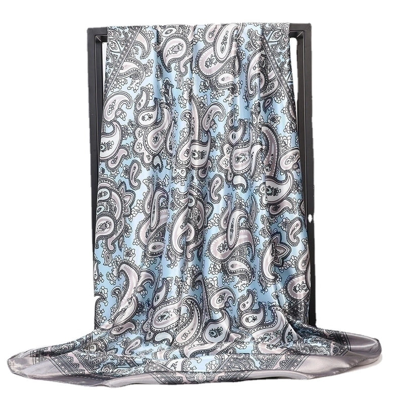 Women's Ig Style Retro Cashew Nuts Satin Printing Silk Scarf Kerchief