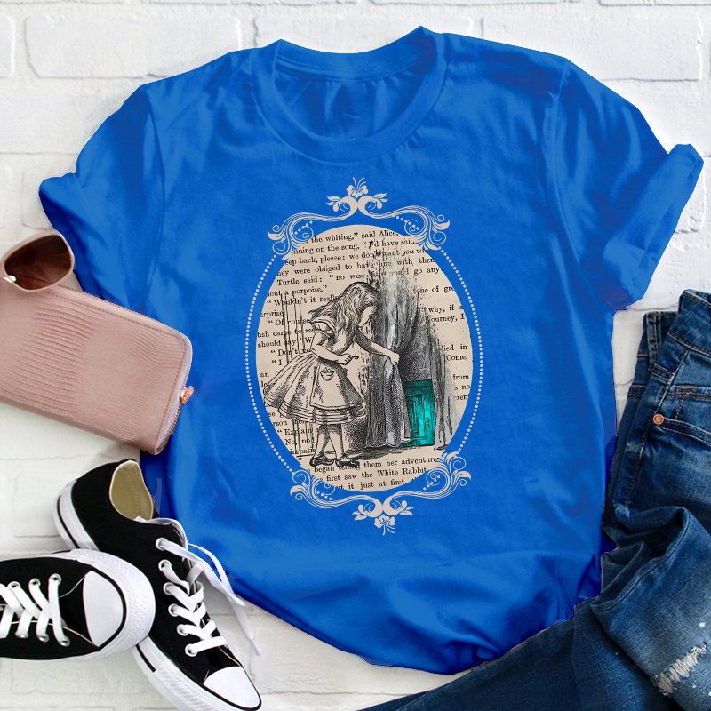 Follow The White Rabbit Teacher T-Shirt