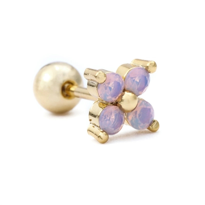 Ear Cartilage Rings & Studs Flower Brass Gem