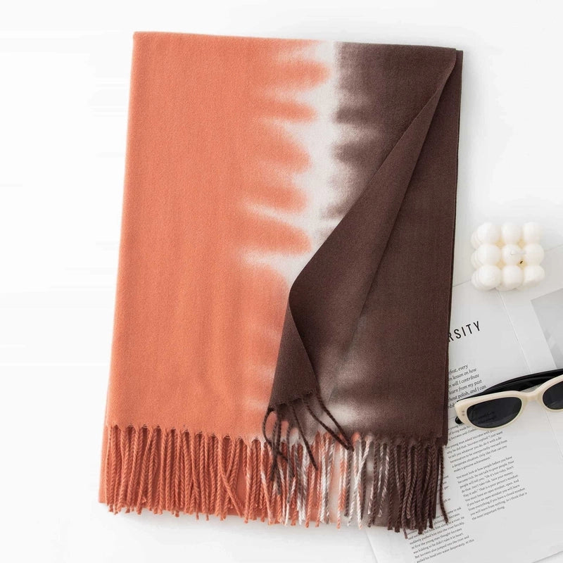 Women's Casual Multicolor Imitation Cashmere Tassel Scarf