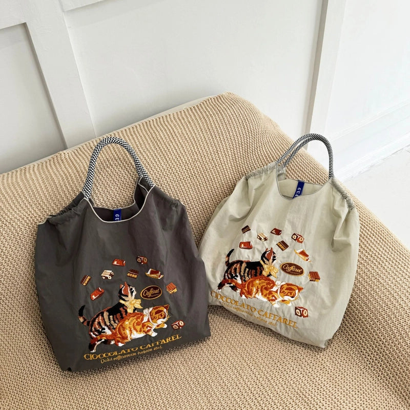Women's Vintage Style Classic Style Printing Animal Nylon Shopping Bags