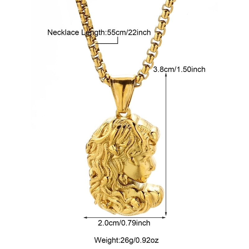 Modern Style Classic Style Portrait Cross Solid Color 304 Stainless Steel 18K Gold Plated Round Pendant Necklace