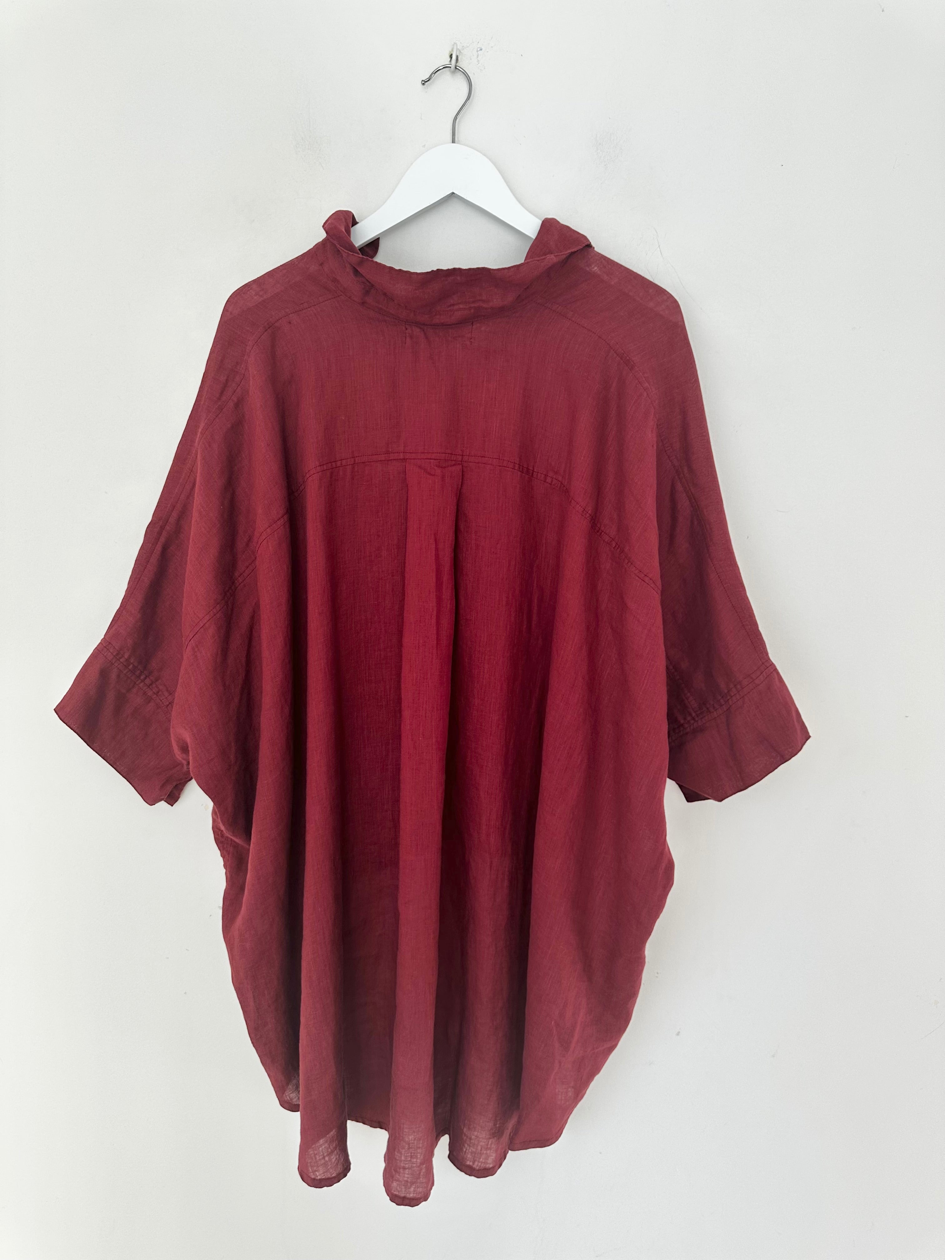 issey shirt -  wine linen