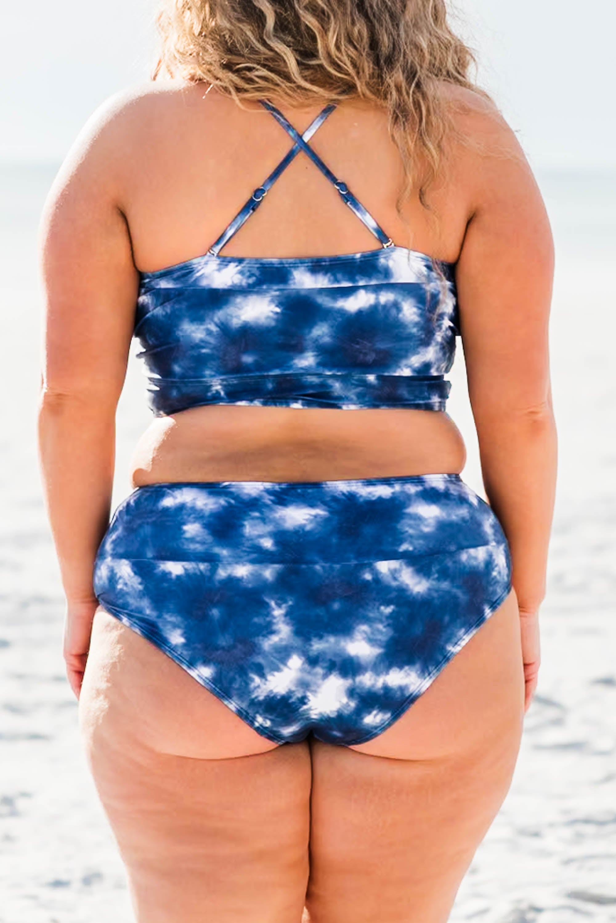 Hidden Islands Swim Bottom. Tie Dye-Blue