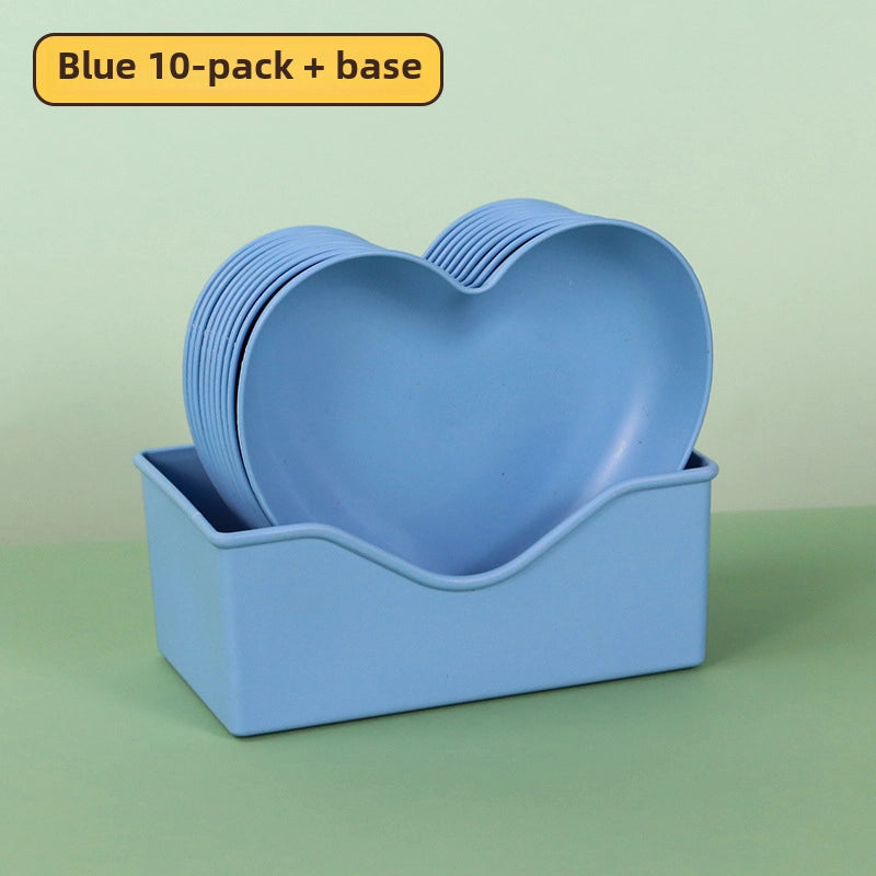 Source Creative Thickened Plastic Peach Heart-shaped Bone-spitting Plate Dist Plate Fruit Plate Nut Snack Plate
