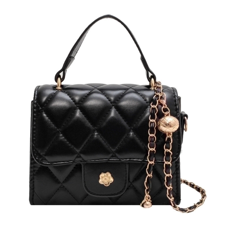 Women's Medium Pu Leather Lingge Fashion Square Magnetic Buckle Crossbody Bag