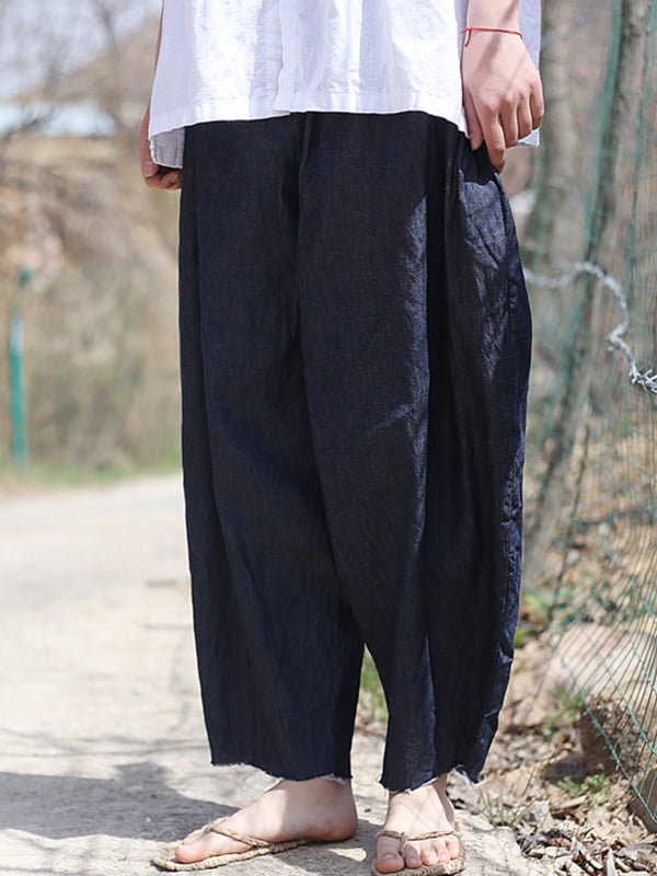 Vintage Loose Denim Color Wide Leg Jean Pants