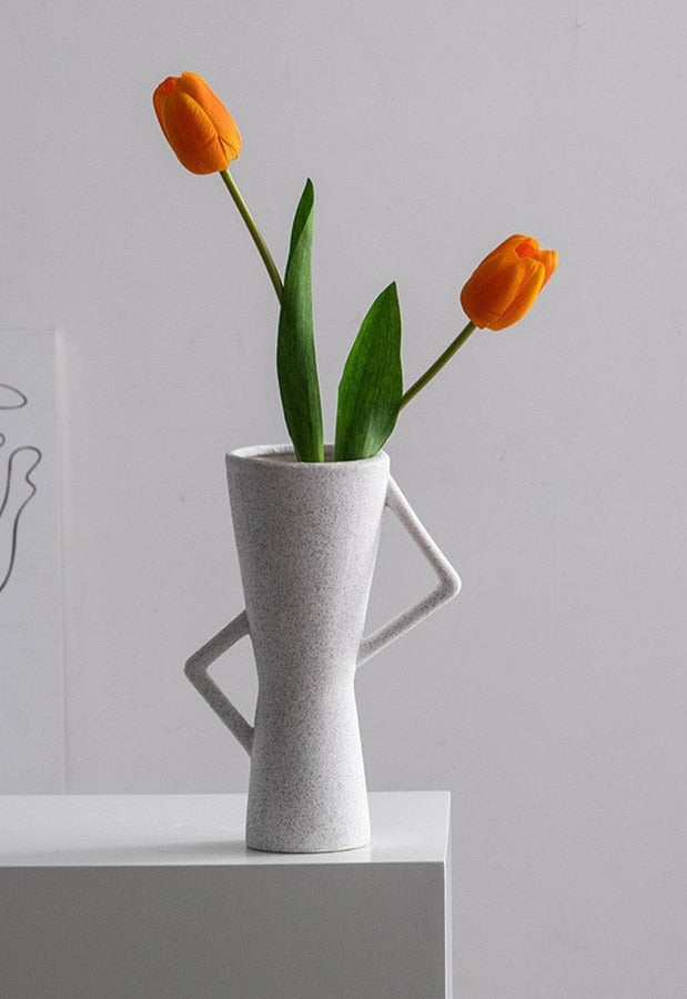 Nordic Matte Cute Vase - Modern Ceramic Flower Pot