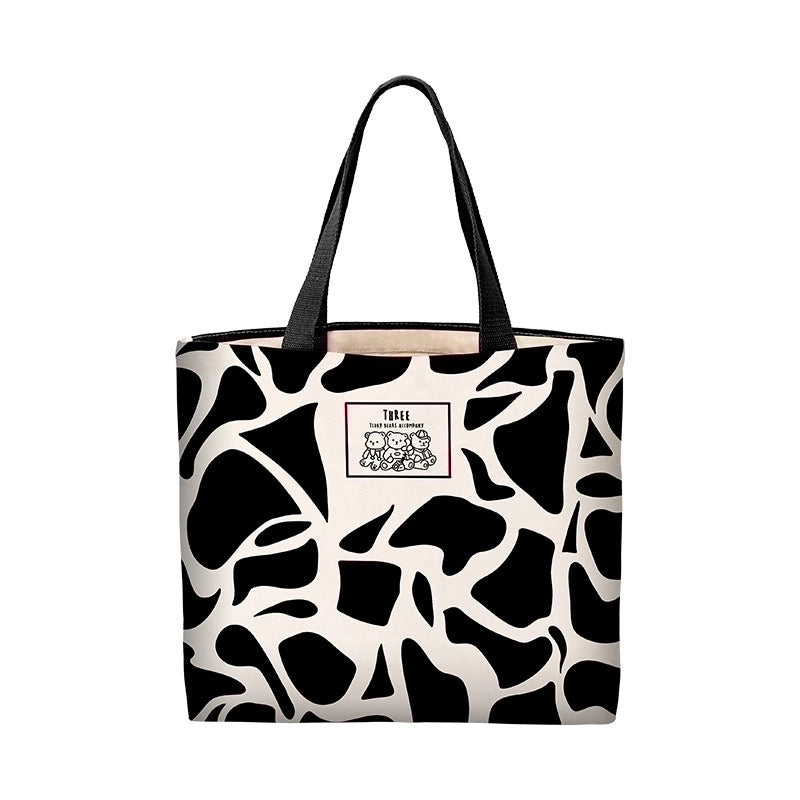 Women's Fashion Cow Pattern Canvas Shopping Bags