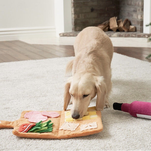 Menu Pattern Squeaky Dog Toy