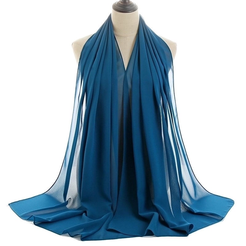 Women's Minimalist Solid Color Chiffon Cotton Linen Scarves