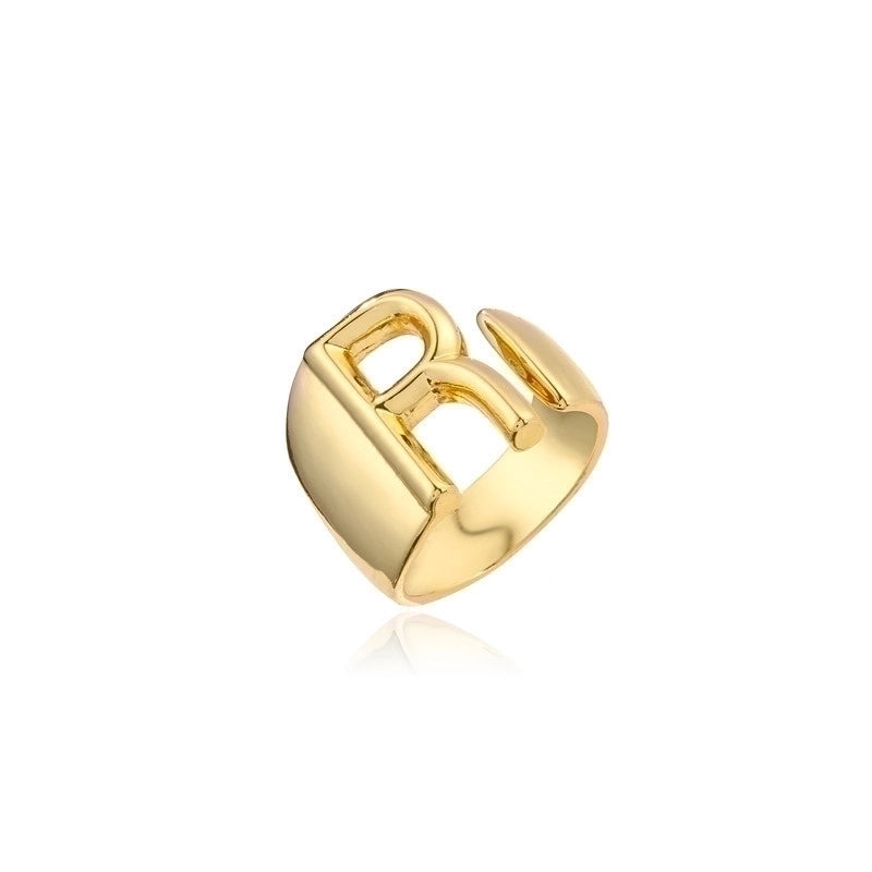 New 18k Copper Gold-plated Alphabet Open Ring