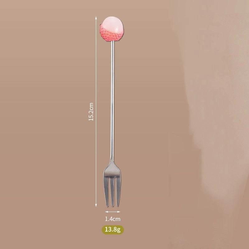 Cute Cartoon 304 Stainless Steel Fruit Fork 1 Piece