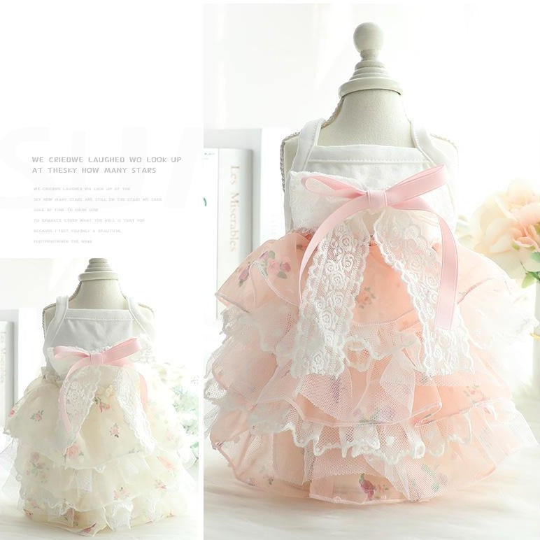 Princess Lace Layered Dog Cat Dress