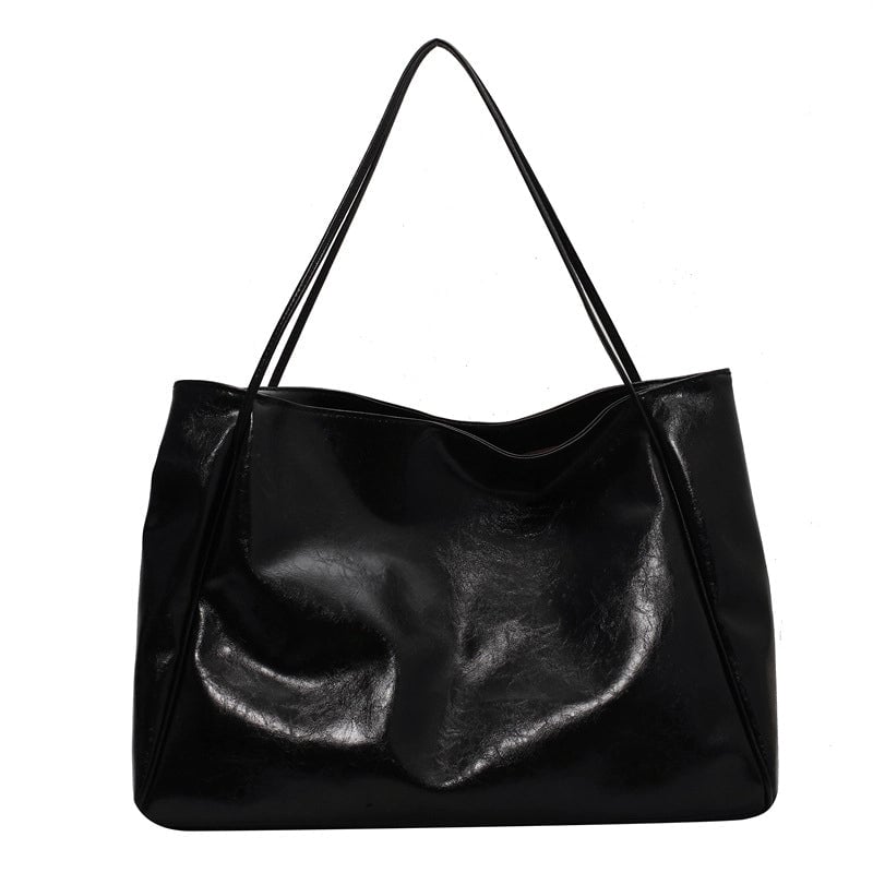 Women's Medium Pu Leather Solid Color Classic Style Streetwear Square Zipper Shoulder Bag Tote Bag