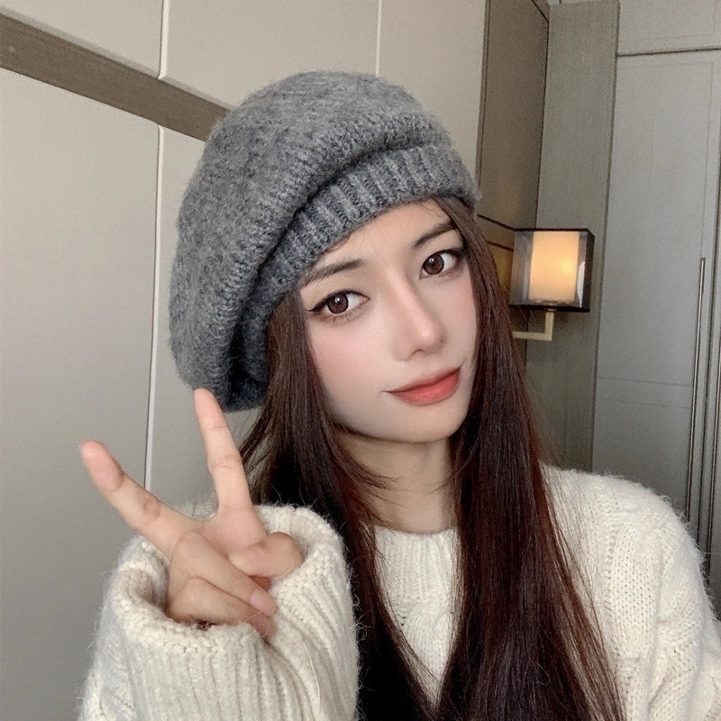 Women's Minimalist Solid Color Eaveless Beret Hat