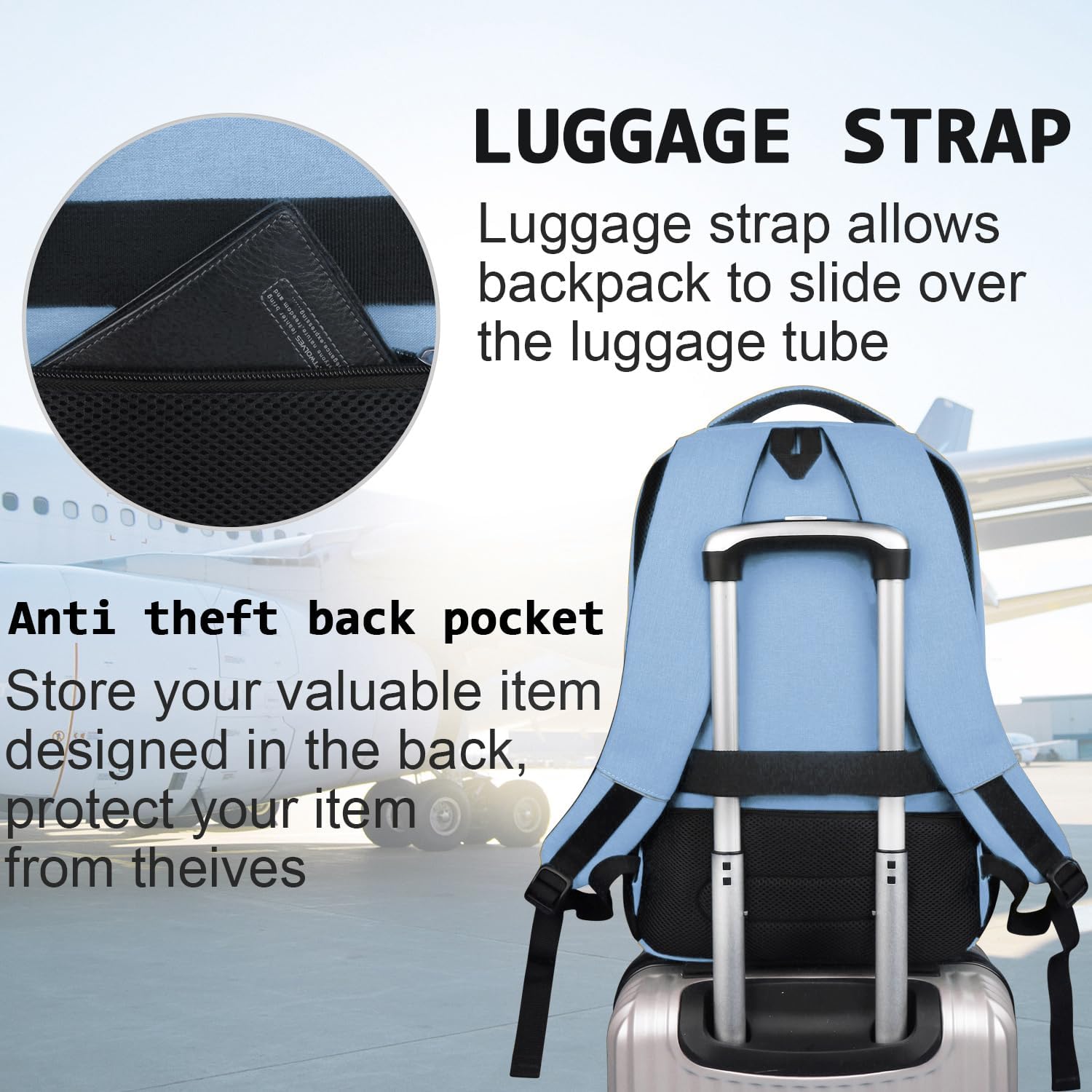 Laptop Backpack,Business Travel Anti Theft Slim Durable Laptops Backpack with USB Charging Port,Water Resistant College Computer Bag for Women & Men Fits 15.6 Inch Laptop and Notebook - Black