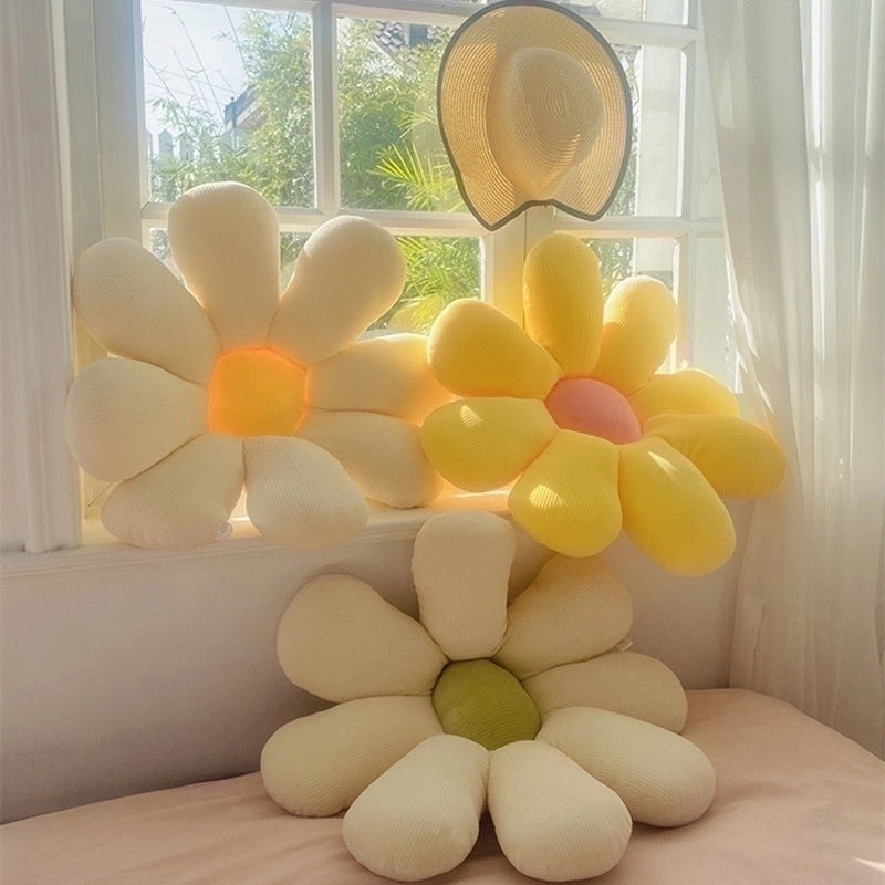 Pastoral Solid Color Plush Seat Cushion
