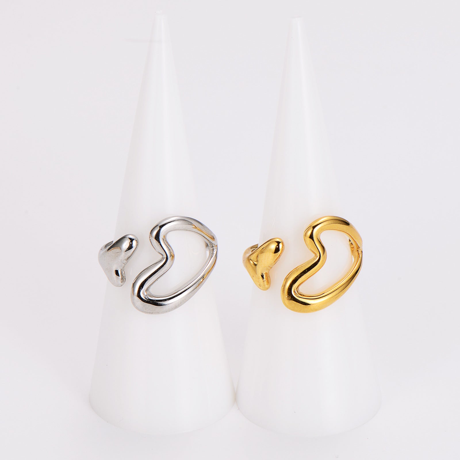 Aml Personality Simple Niche Design Hollow Love Open Ring Female All-Match Ring