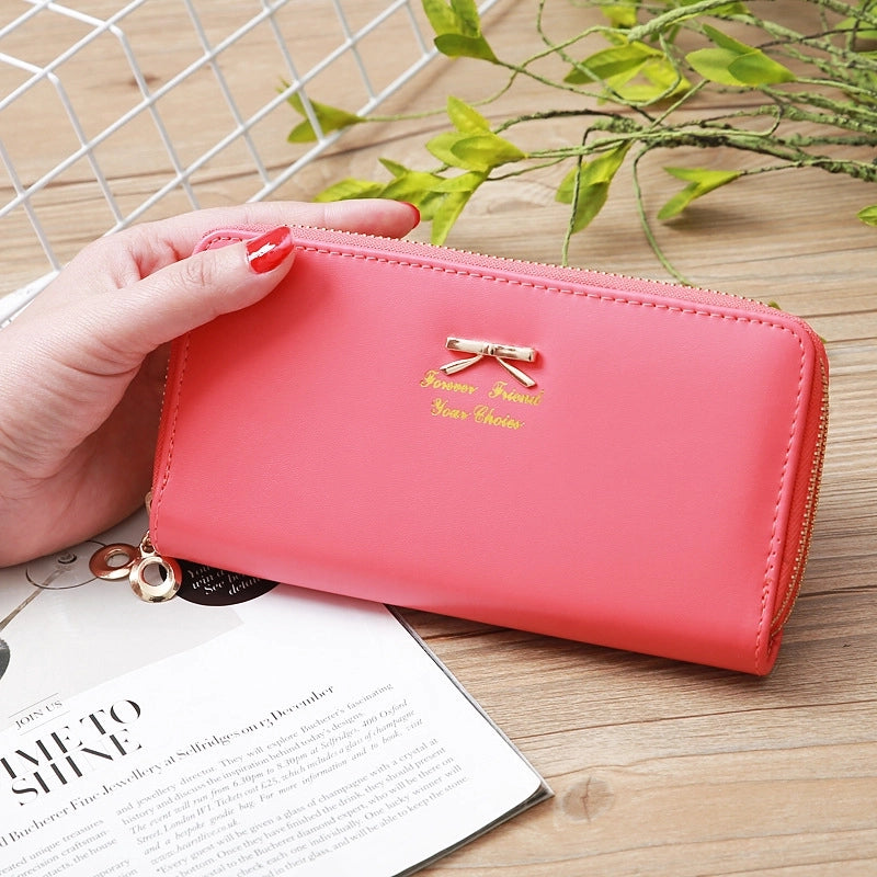 Accessories Korean Bowknot Letter Double Zipper Coin Purse