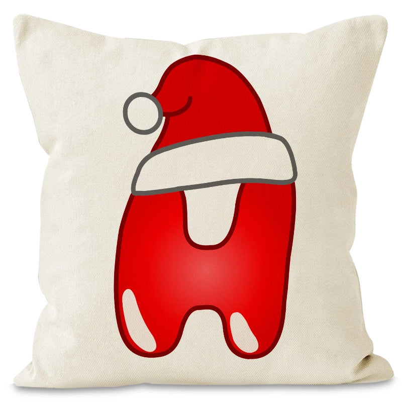 Christmas  Cute Modern Style Christmas Hat Letter Linen Polyester Pillow Cases Couch & Sofa Decor