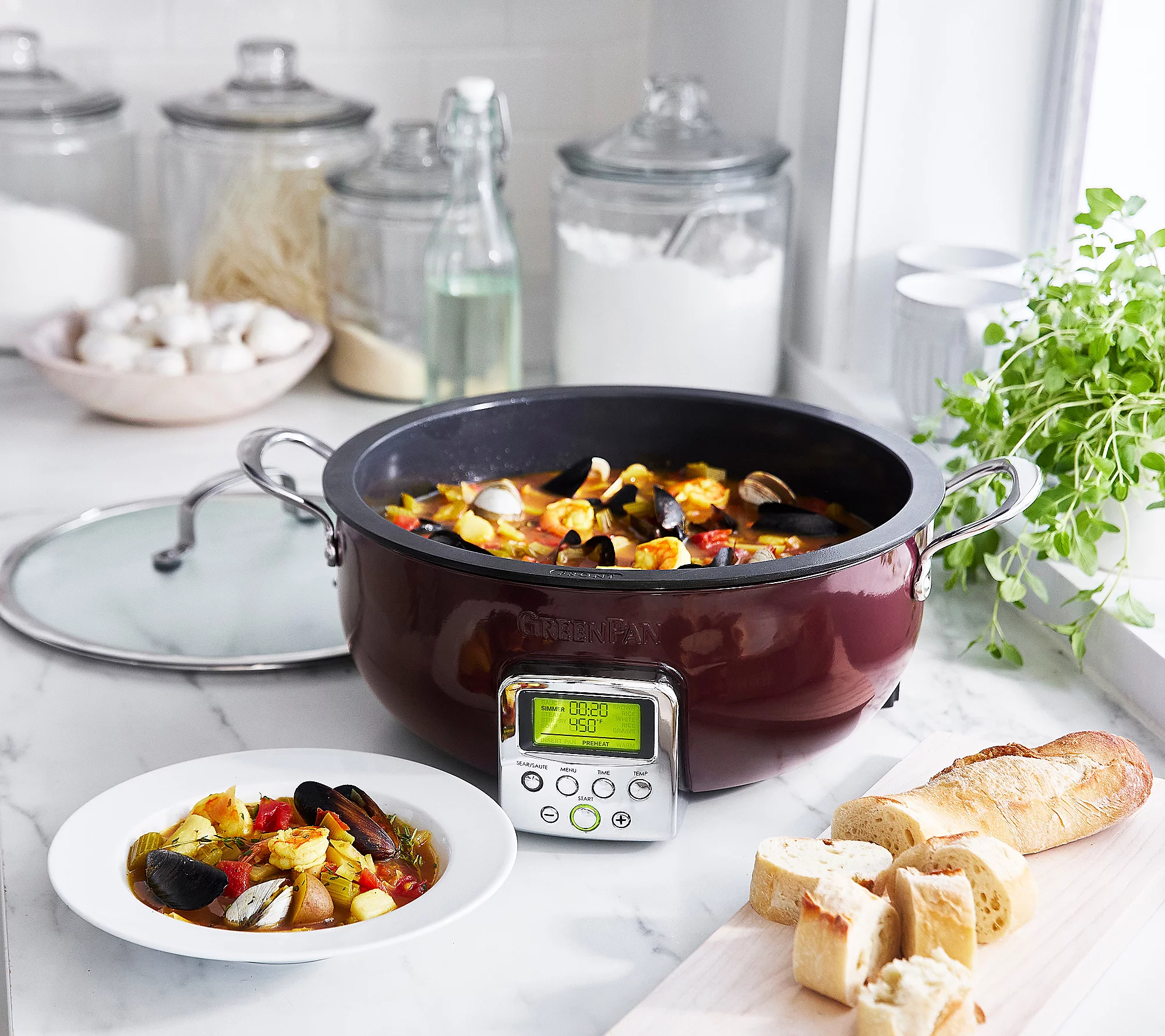 QVC 2025 New year promotion🎉GreenPan Elite 6-Quart Electric Multi-Pot with Steamer & Tool